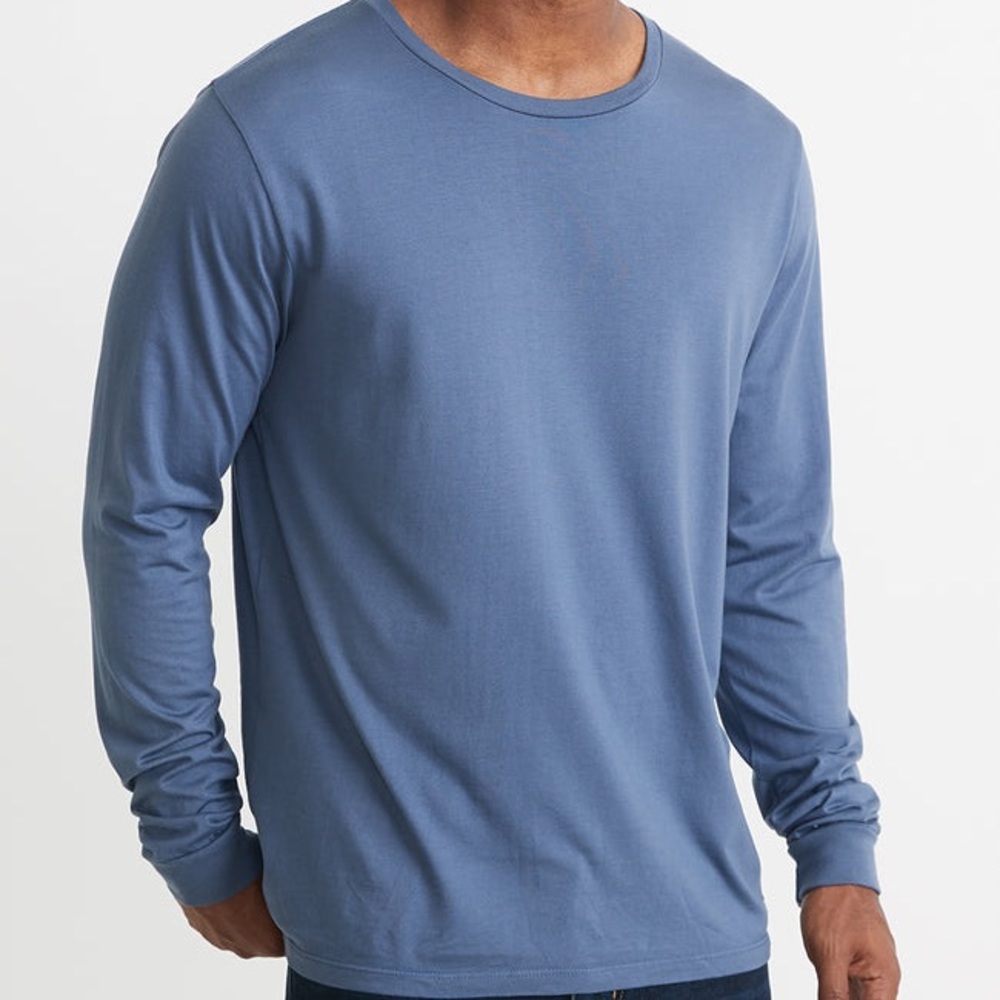 Marine Layer Men’s Crewneck Supima Cotton Long Sleeve Tee Shirt Size XL